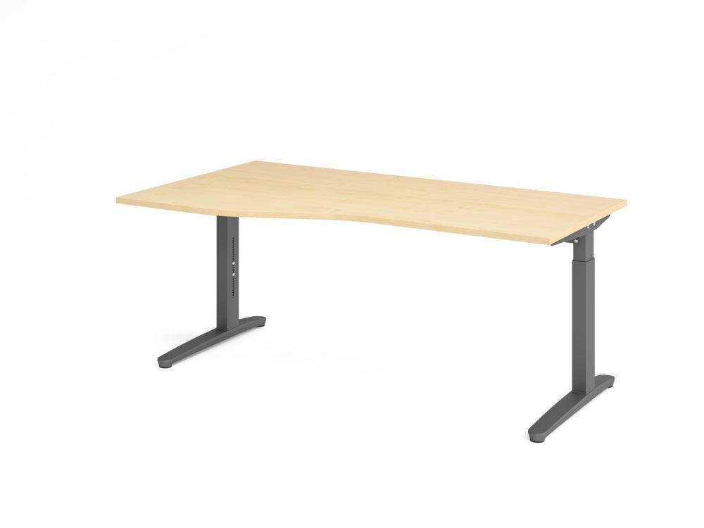 Produktbild Hammerbacher Schreibtisch C-Fuß 180x100/80cm Ahorn/Graphit