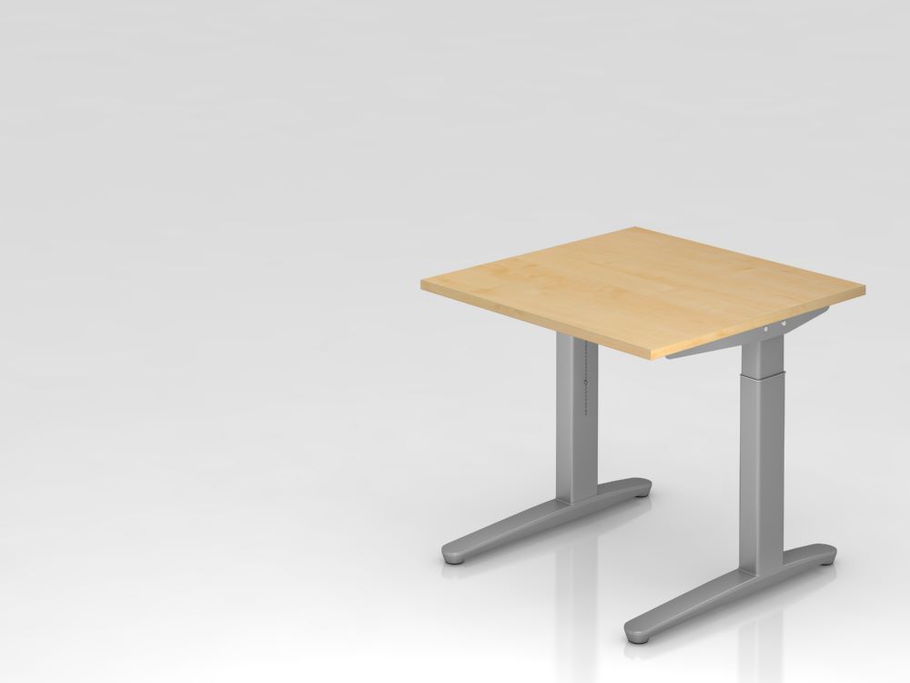 Hammerbacher Schreibtisch C-Fuß-Gestell Silber 80 x 80 cm Ahorn Produktbild Hammerbacher Schreibtisch C-Fuß-Gestell Silber 80 x 80 cm Ahorn