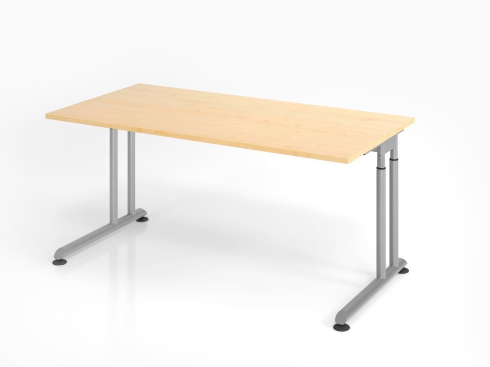 Hammerbacher ZS16 Schreibtisch C-Fuß 160 x 80 cm Ahorn / Silber Produktbild Hammerbacher ZS16 Schreibtisch C-Fuß 160 x 80 cm Ahorn / Silber
