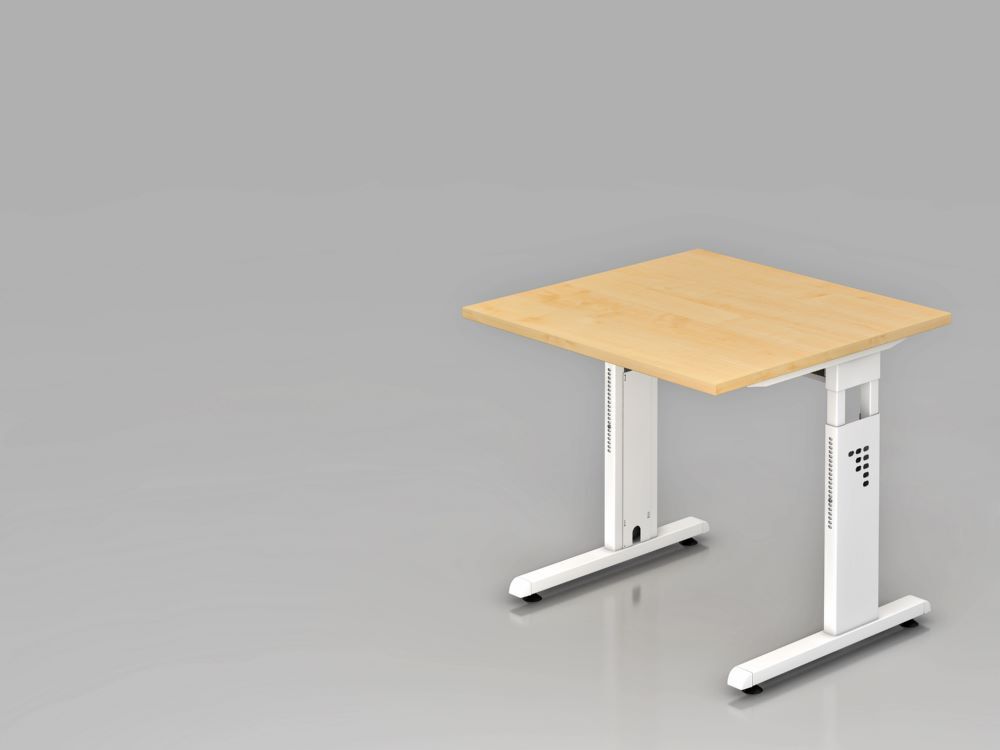 Hammerbacher Schreibtisch OS08 C-Fuß 80 x 80 cm Ahorn / Weiß Produktbild Hammerbacher Schreibtisch OS08 C-Fuß 80 x 80 cm Ahorn / Weiß
