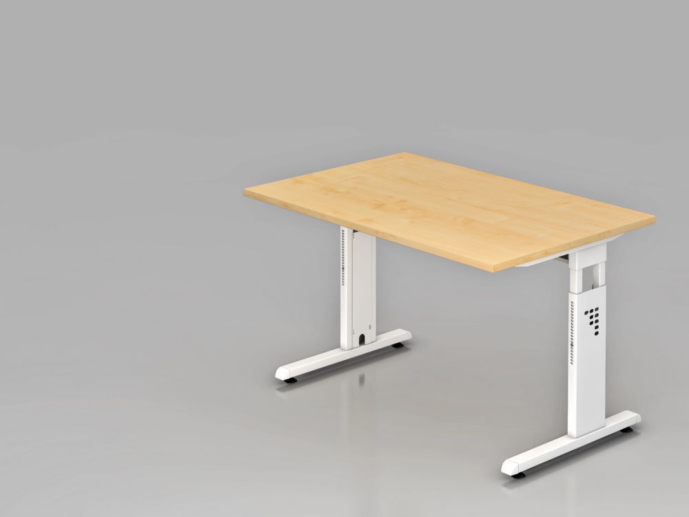 Hammerbacher Schreibtisch OS12 C-Fuß 120 x 80 cm Ahorn / Weiß Produktbild Hammerbacher Schreibtisch OS12 C-Fuß 120 x 80 cm Ahorn / Weiß