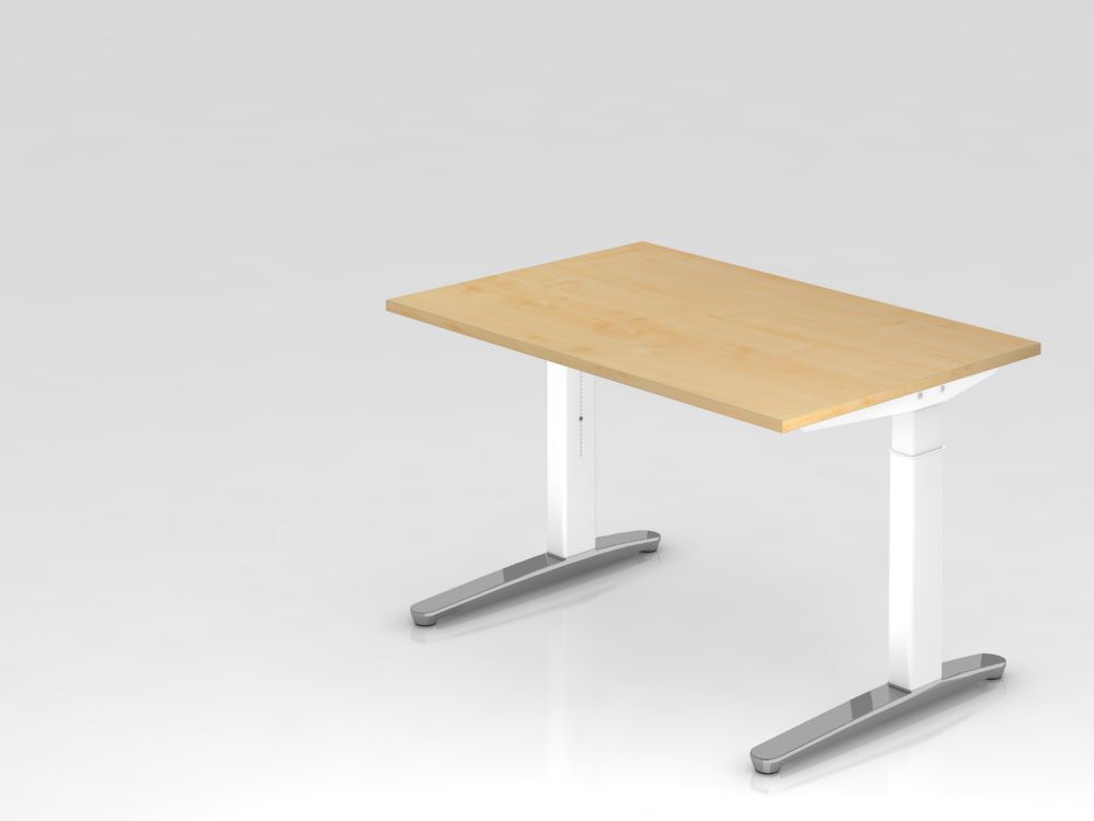 Hammerbacher XB12 Schreibtisch C-Fuß 120 x 80 cm Ahorn / Weiß Arbeitshöhe 65 - 85 cm Produktbild Hammerbacher XB12 Schreibtisch C-Fuß 120 x 80 cm Ahorn / Weiß Arbeitshöhe 65 - 85 cm
