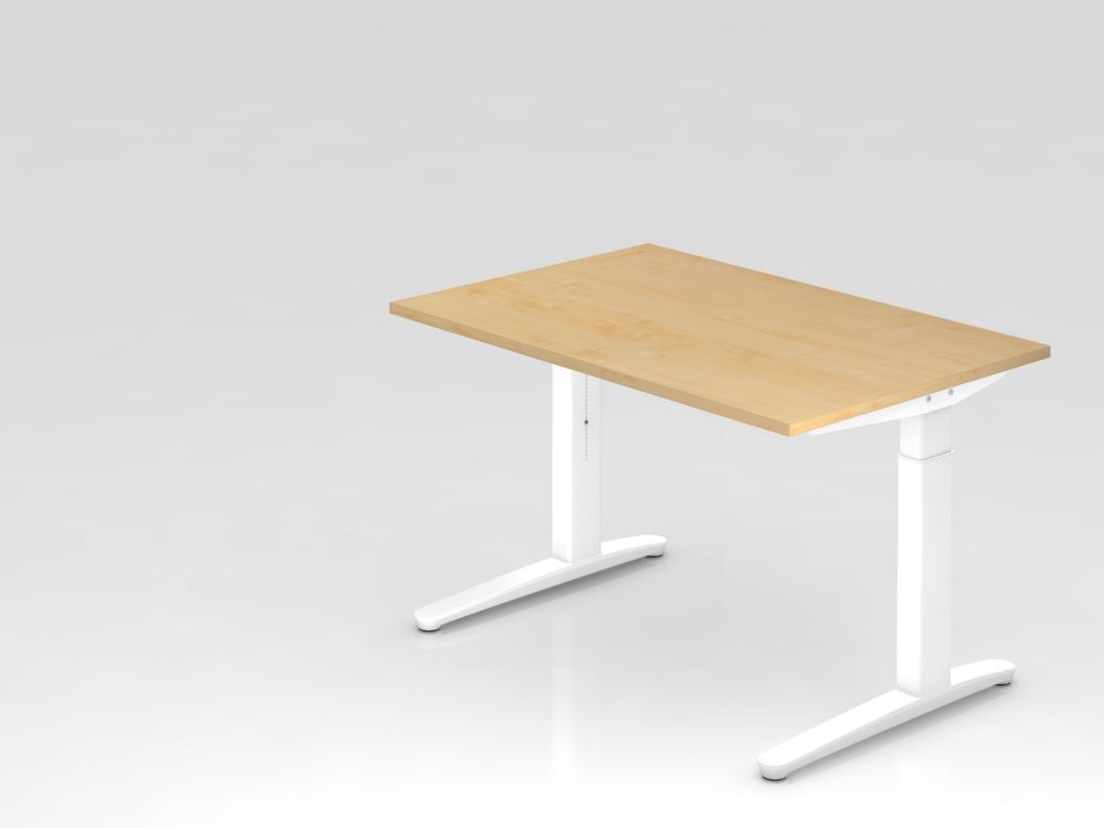 Hammerbacher XB12 Schreibtisch C-Fuß 120 x 80 cm Ahorn / Weiß höhe 65 - 85 cm Produktbild Hammerbacher XB12 Schreibtisch C-Fuß 120 x 80 cm Ahorn / Weiß höhe 65 - 85 cm
