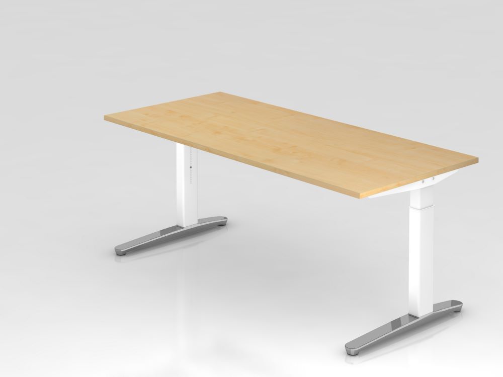 Hammerbacher Schreibtisch C Fuß 180 x 80 cm Platte 25 mm dick Ahorn Produktbild Hammerbacher Schreibtisch C Fuß 180 x 80 cm Platte 25 mm dick Ahorn