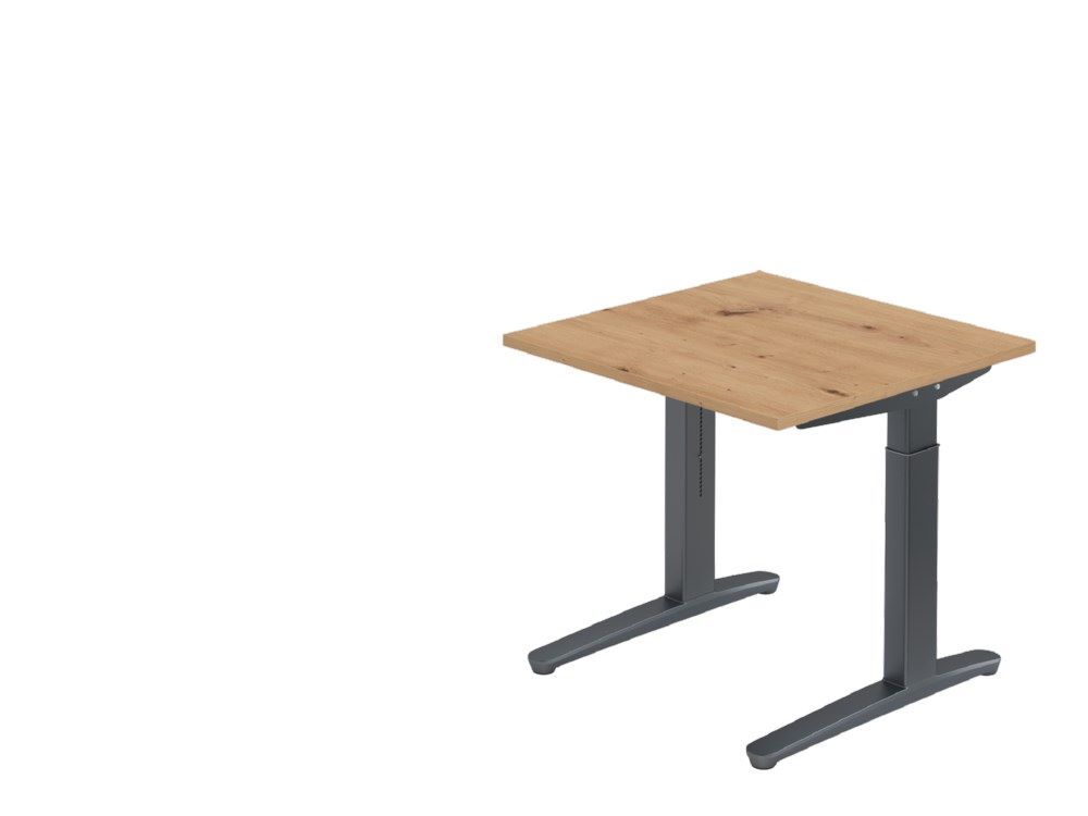 Hammerbacher Schreibtisch C-Fuß 80 x 80 cm Asteiche Graphit Produktbild Hammerbacher Schreibtisch C-Fuß 80 x 80 cm Asteiche Graphit