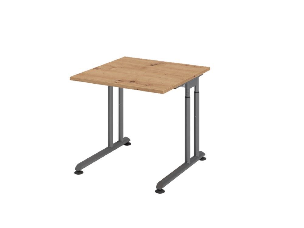 Hammerbacher Schreibtisch C-Fuß 80 x 80 cm Asteiche Graphit Produktbild Hammerbacher Schreibtisch C-Fuß 80 x 80 cm Asteiche Graphit