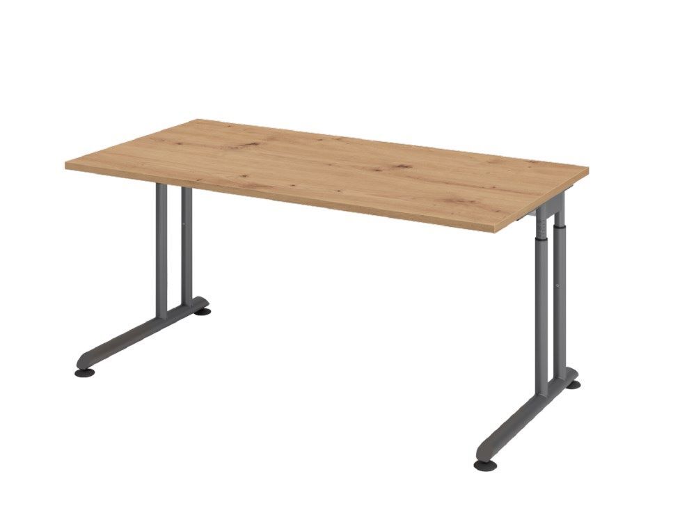 Hammerbacher ZS16 Schreibtisch C-Fuß 160 x 80 cm Asteiche Graphit Produktbild Hammerbacher ZS16 Schreibtisch C-Fuß 160 x 80 cm Asteiche Graphit