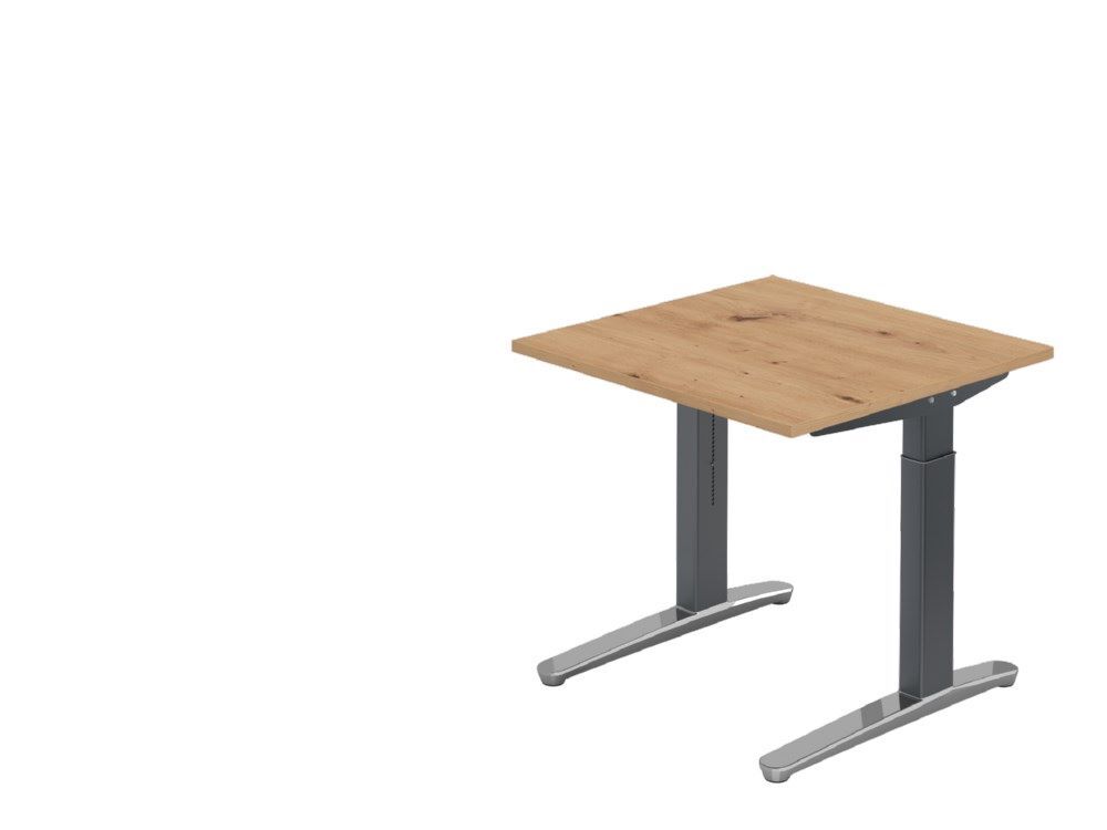 Hammerbacher Schreibtisch C-Fuß 80 x 80 cm Asteiche / Graphit Produktbild Hammerbacher Schreibtisch C-Fuß 80 x 80 cm Asteiche / Graphit