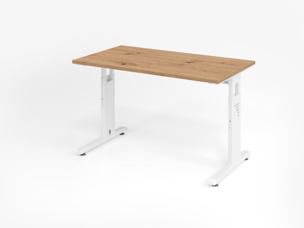 Hammerbacher Schreibtisch OS612 C-Fuß 120 x 67 cm Asteiche / Weiß Produktbild Hammerbacher Schreibtisch OS612 C-Fuß 120 x 67 cm Asteiche / Weiß