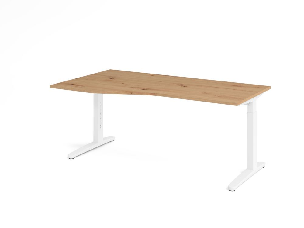 Produktbild Hammerbacher Schreibtisch C-Fuß 180x100/80cm Asteiche/Weiß