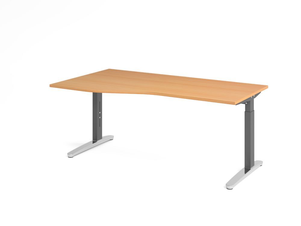 Produktbild Hammerbacher Schreibtisch C-Fuß 180x100/80cm Buche/Graphit