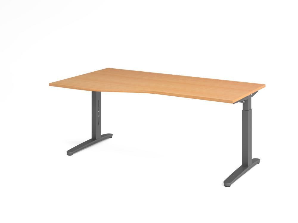 Produktbild Hammerbacher Schreibtisch C-Fuß 180x100/80cm Buche/Graphit