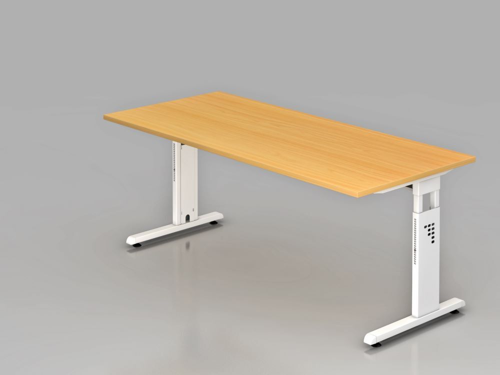 Hammerbacher Schreibtisch C-Fuß Buche / Weiß 180 x 80 cm Produktbild Hammerbacher Schreibtisch C-Fuß Buche / Weiß 180 x 80 cm