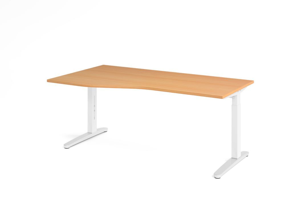 Produktbild Hammerbacher Schreibtisch C-Fuß 180x100/80cm Buche/Weiß
