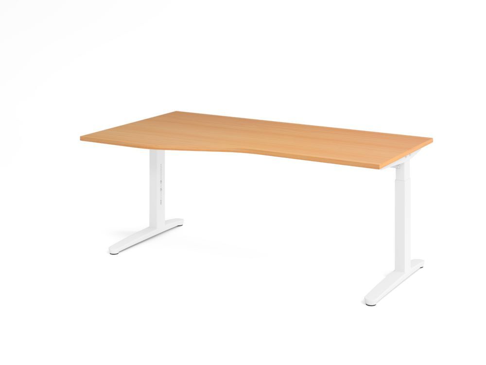Produktbild Hammerbacher Schreibtisch C-Fuß 180x100/80cm Buche/Weiß