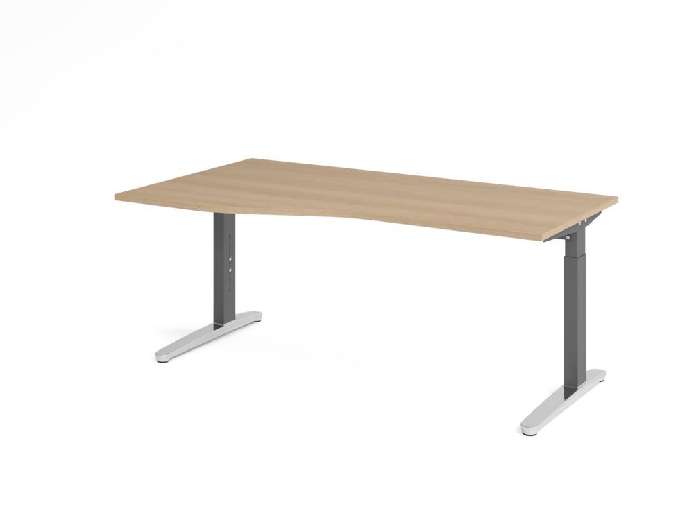 Produktbild Hammerbacher Schreibtisch C-Fuß 180x100/80cm Eiche/Graphit