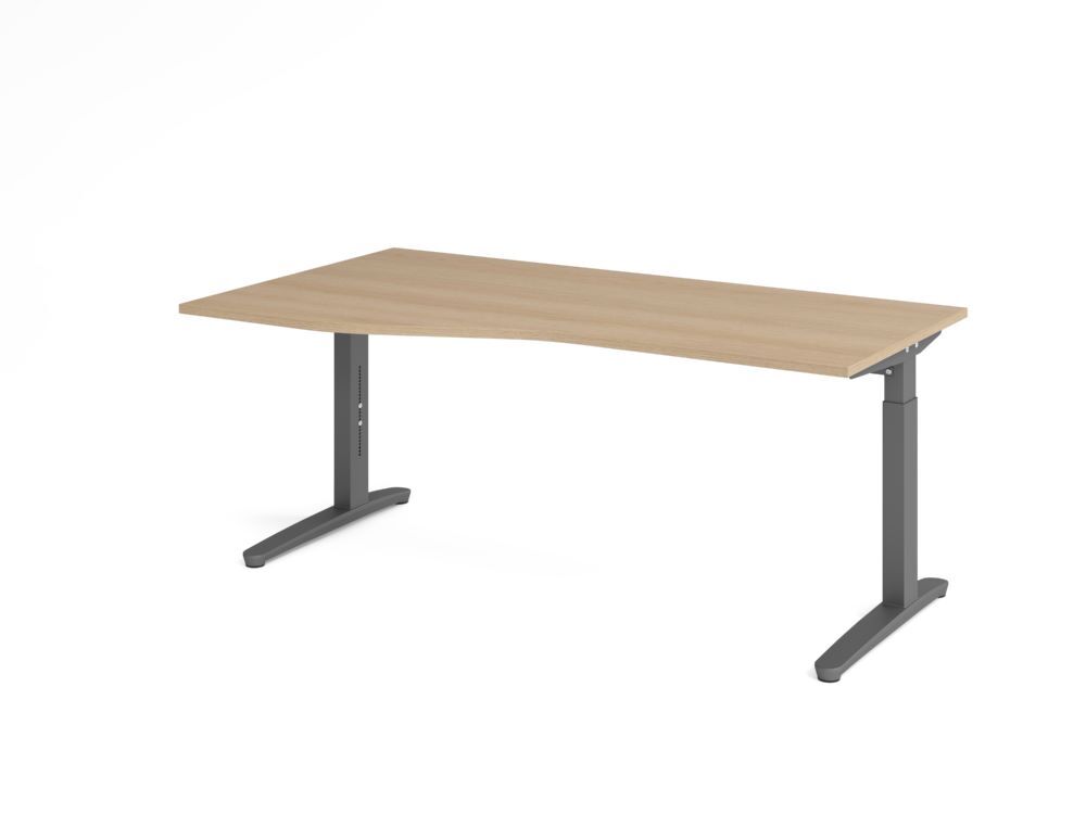 Produktbild Hammerbacher Schreibtisch C-Fuß 180x100/80cm Eiche/Graphit