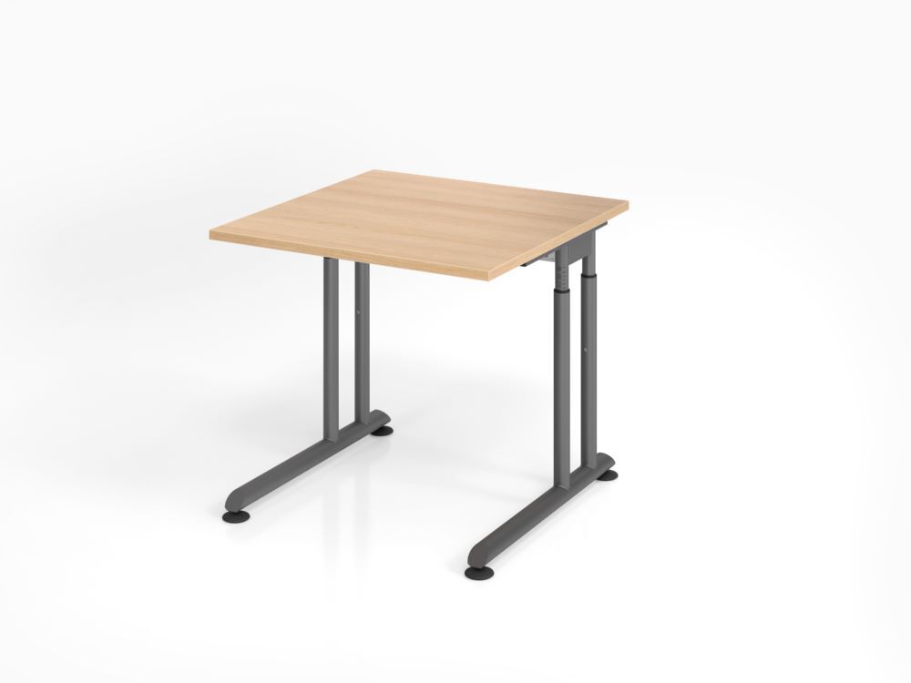 Hammerbacher ZS08 Schreibtisch C-Fuß 80 x 80 cm Eiche / Graphit Produktbild Hammerbacher ZS08 Schreibtisch C-Fuß 80 x 80 cm Eiche / Graphit