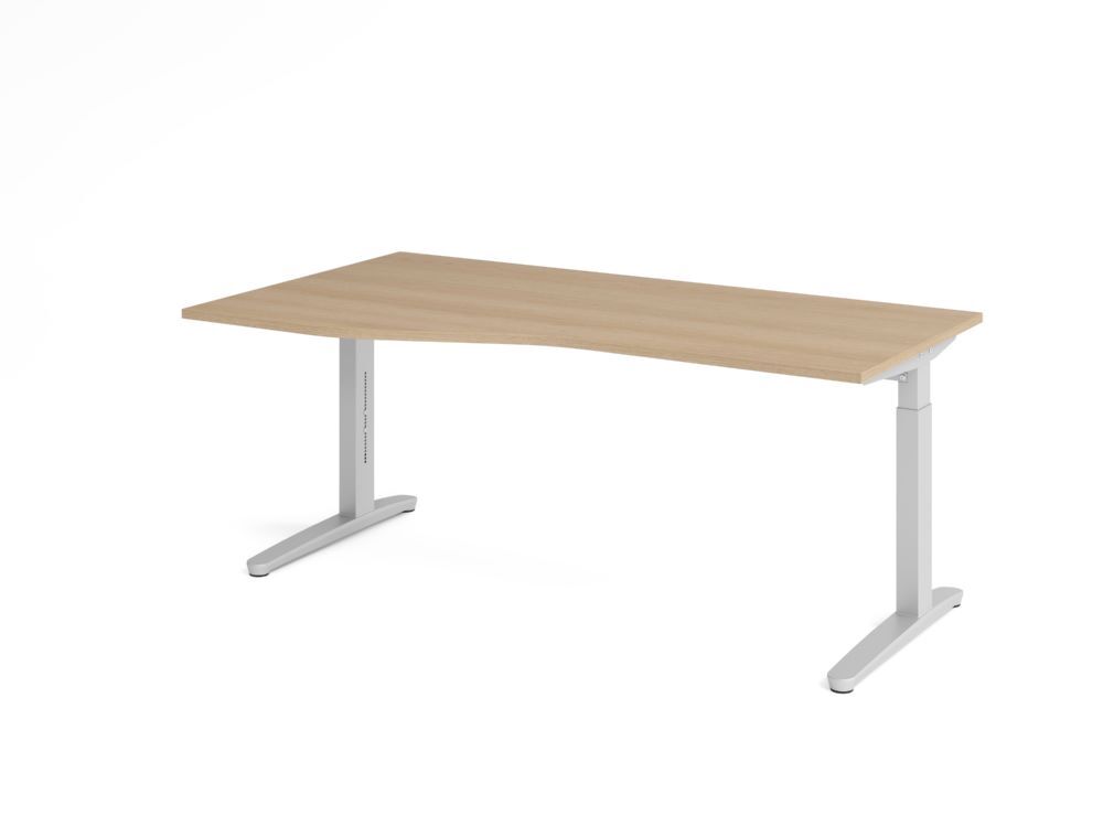 Produktbild Hammerbacher Schreibtisch C-Fuß 180x100/80cm Eiche/Silber