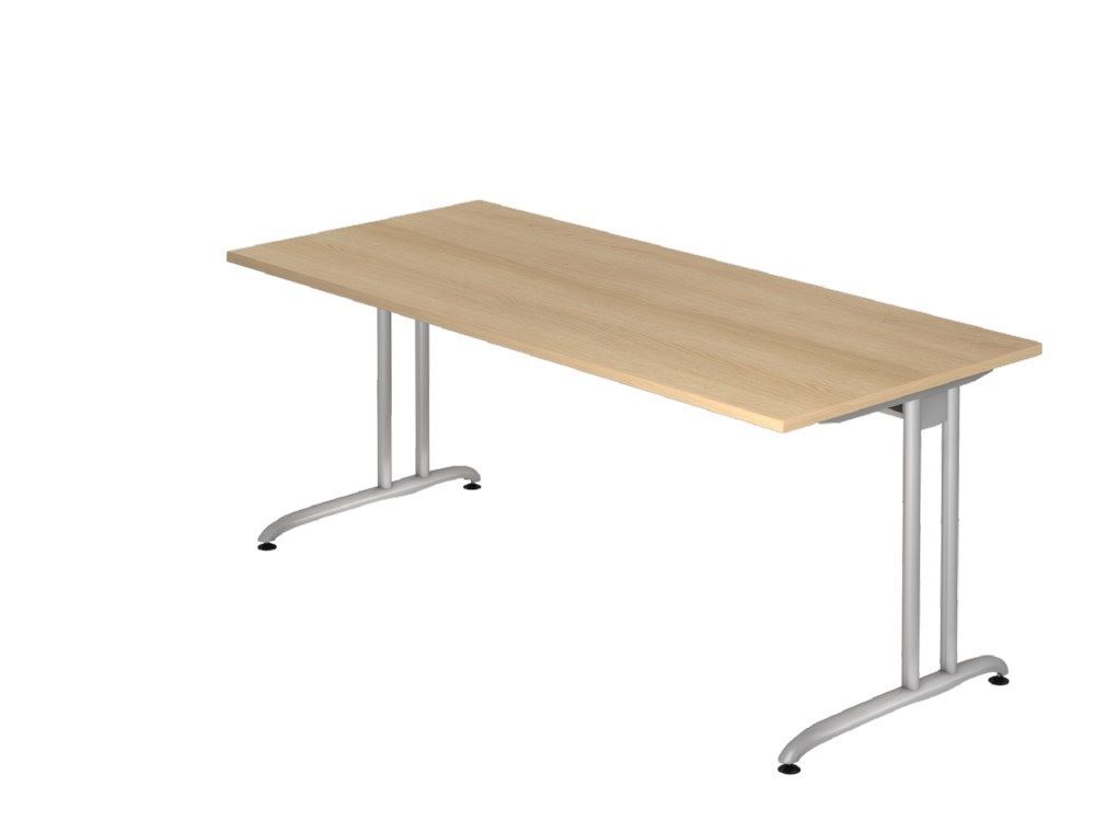 Hammerbacher Schreibtisch BS19 C-Fuß 180 x 80 cm in Eiche Produktbild Hammerbacher Schreibtisch BS19 C-Fuß 180 x 80 cm in Eiche