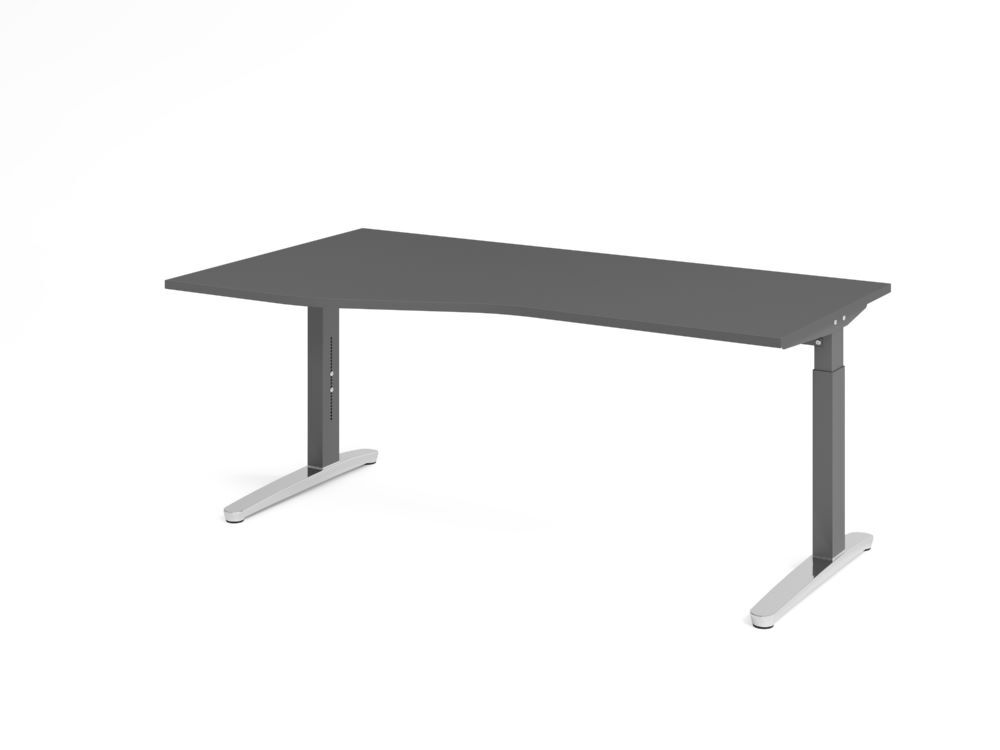 Produktbild Hammerbacher Schreibtisch C-Fuß 180x100/80cm Graphit/Graphit