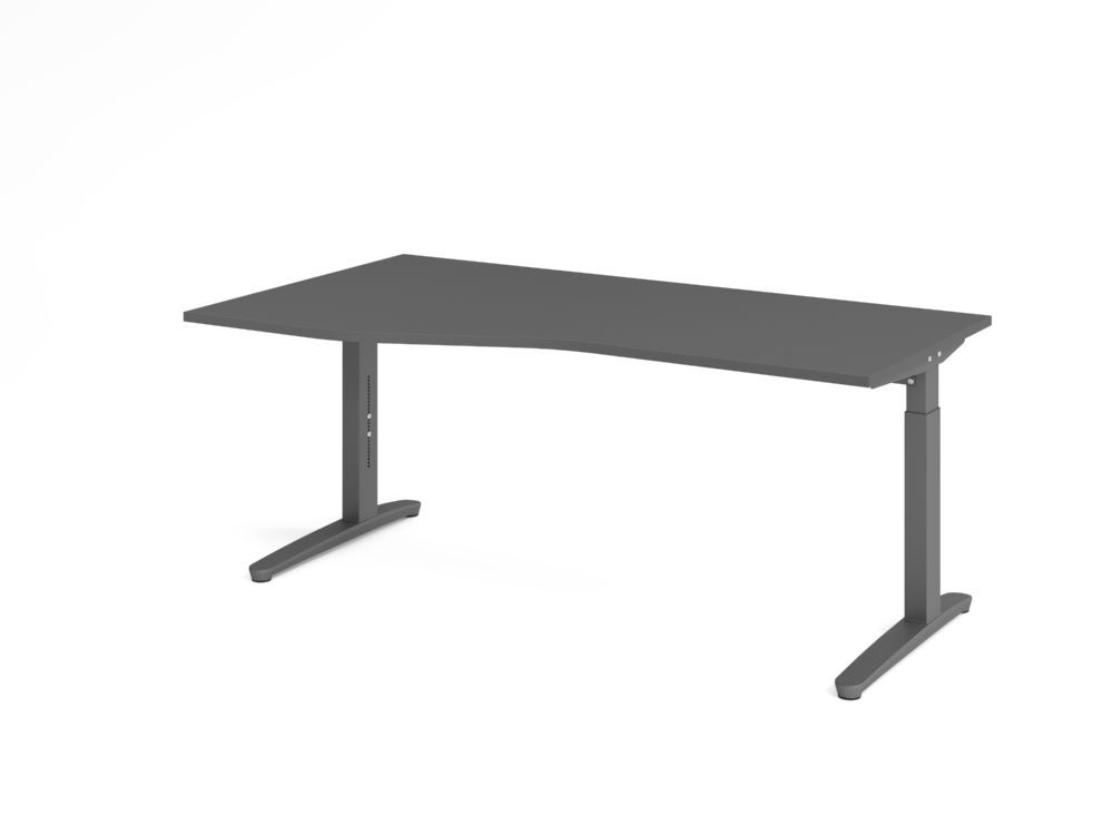 Produktbild Hammerbacher Schreibtisch C-Fuß 180x100/80cm Graphit/Graphit