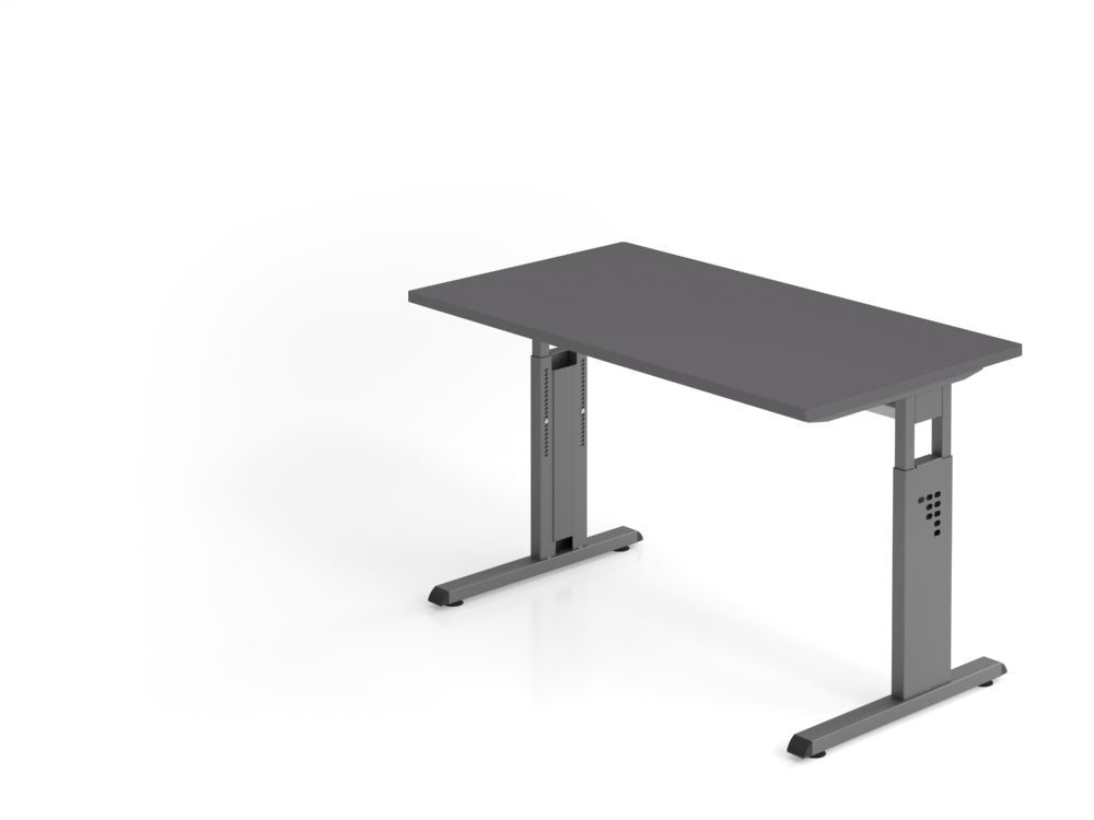 Produktbild Hammerbacher Schreibtisch C-Fuß 120x67cm Graphit/Graphit