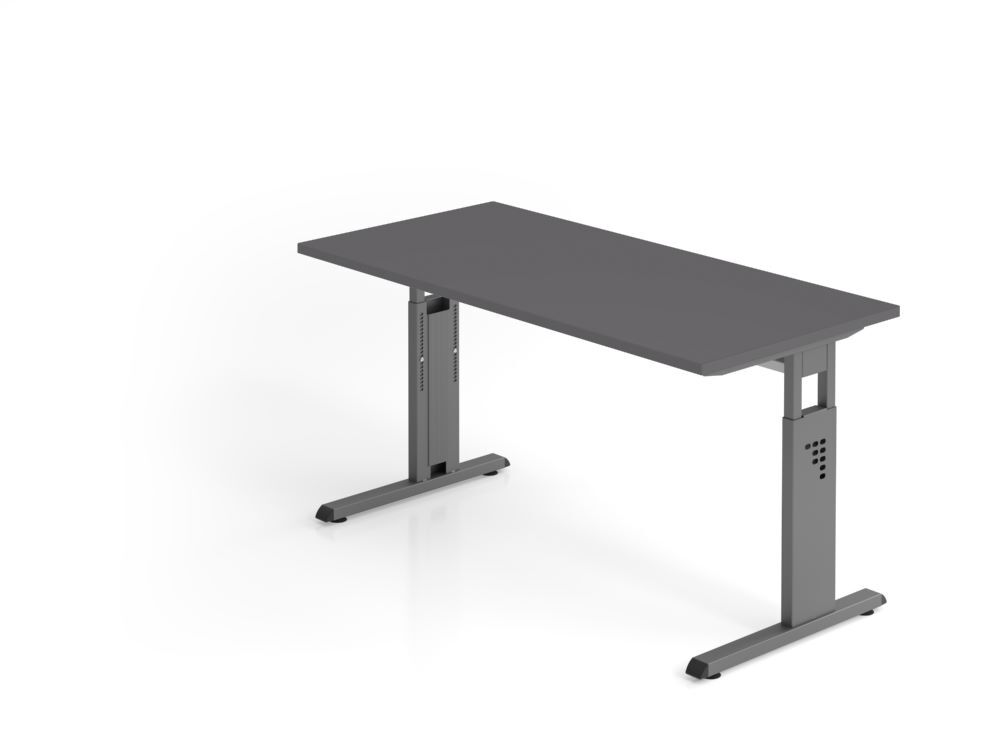 Produktbild Hammerbacher Schreibtisch C-Fuß 140x67cm Graphit/Graphit