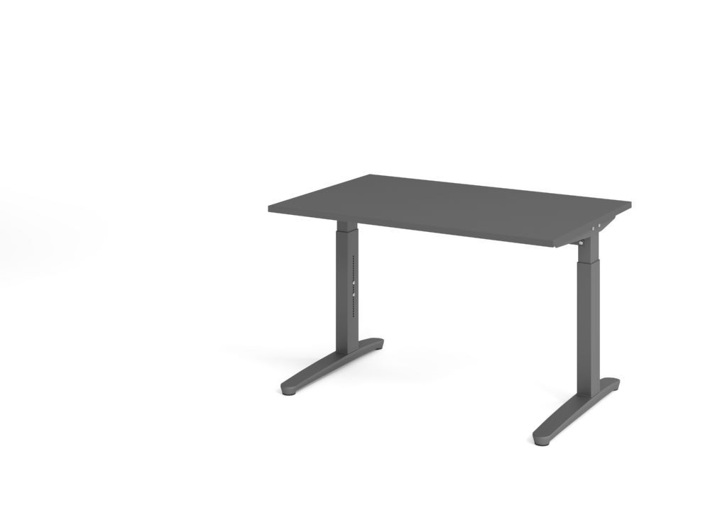 Produktbild Hammerbacher Schreibtisch C-Fuß 120x80cm Graphit/Graphit