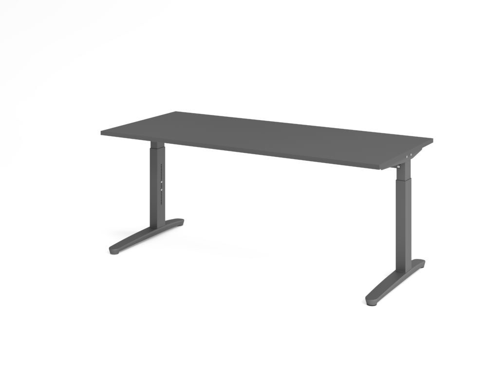 Produktbild Hammerbacher Schreibtisch C-Fuß 180x80cm Graphit/Graphit