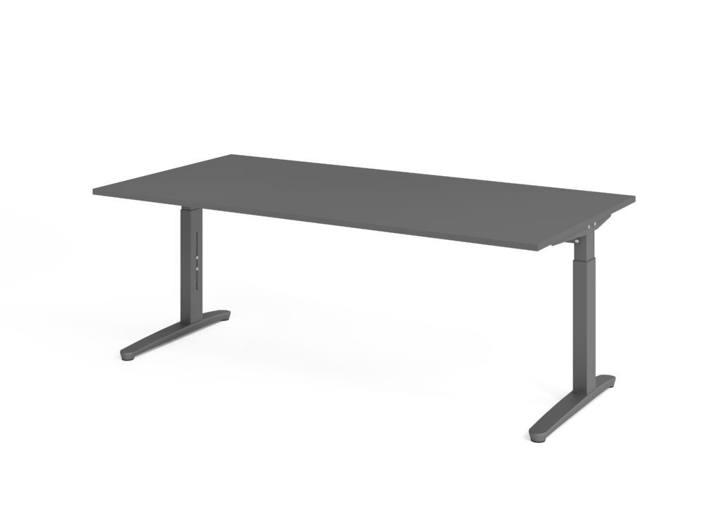 Produktbild Hammerbacher Schreibtisch C-Fuß 200x100cm Graphit/Graphit