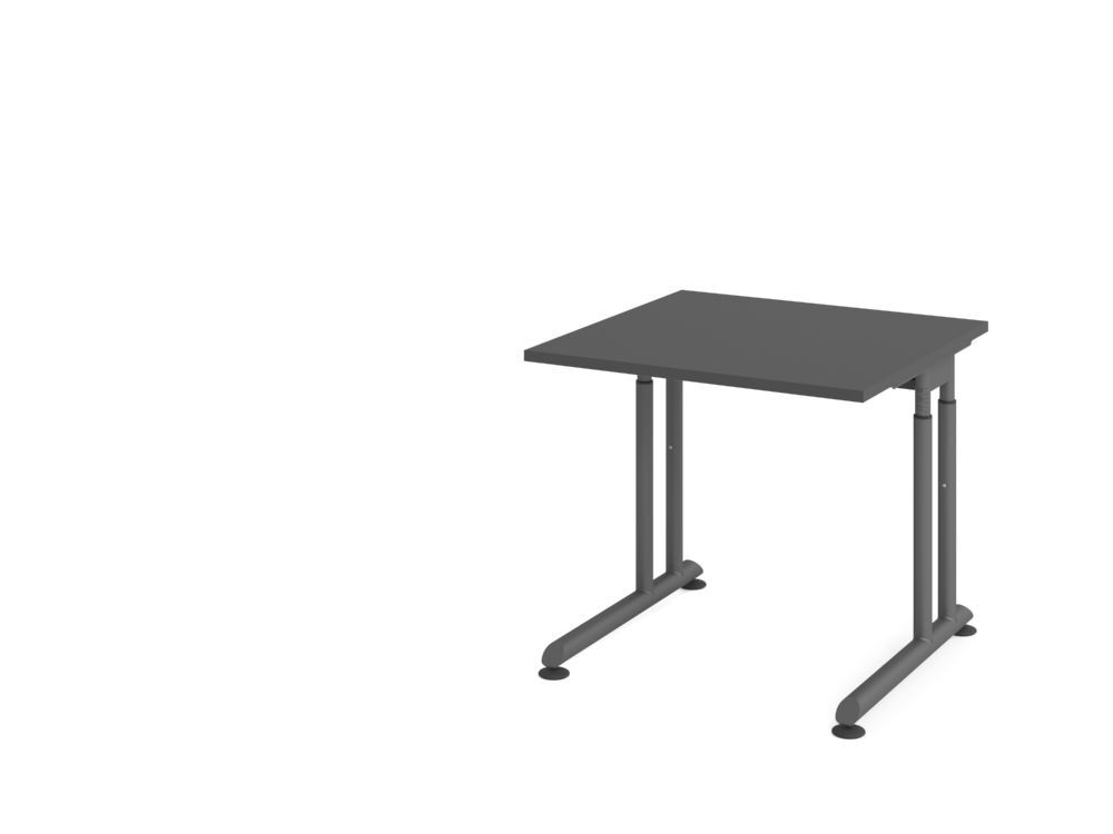 Produktbild Hammerbacher Schreibtisch C-Fuß 80x80cm Graphit/Graphit