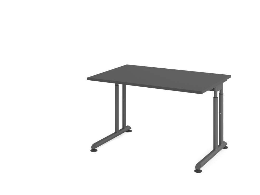 Produktbild Hammerbacher Schreibtisch C-Fuß 120x80cm Graphit/Graphit