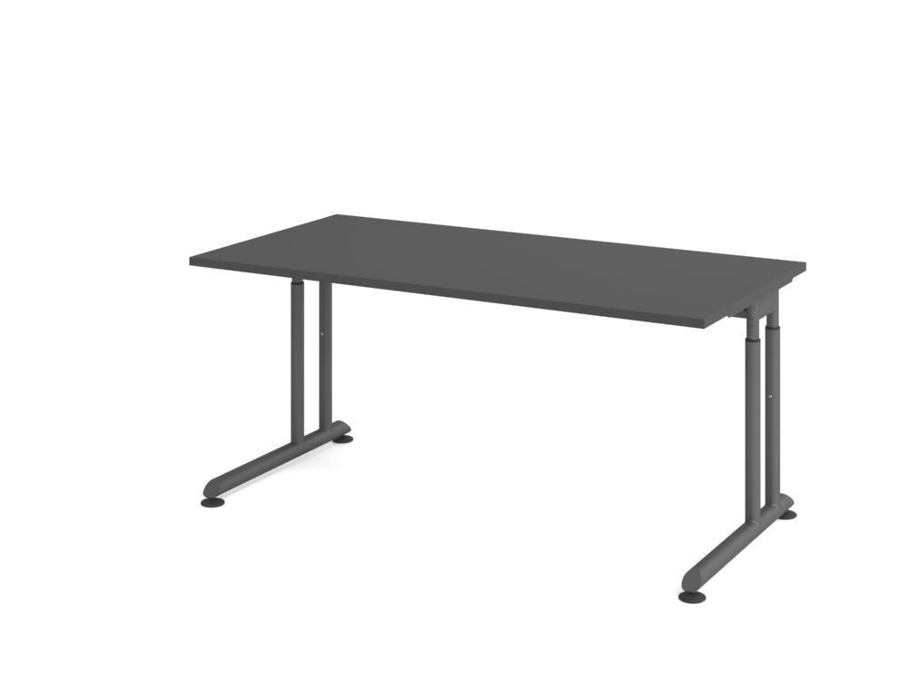 Produktbild Hammerbacher Schreibtisch C-Fuß 160x80cm Graphit/Graphit