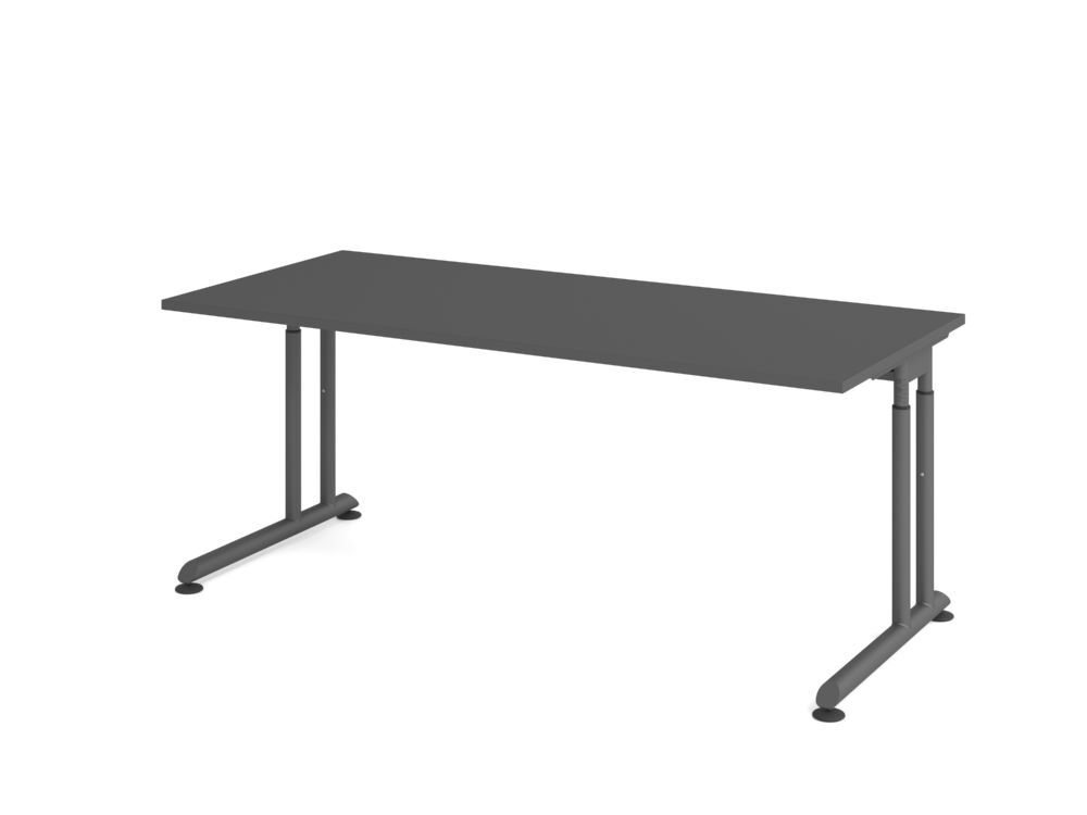 Produktbild Hammerbacher Schreibtisch C-Fuß 180x80cm Graphit/Graphit