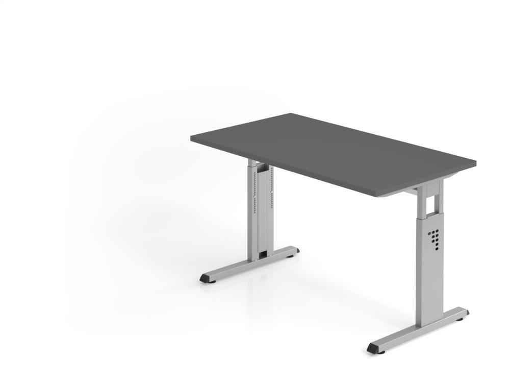 Produktbild Hammerbacher Schreibtisch C-Fuß 120x67cm Graphit/Silber