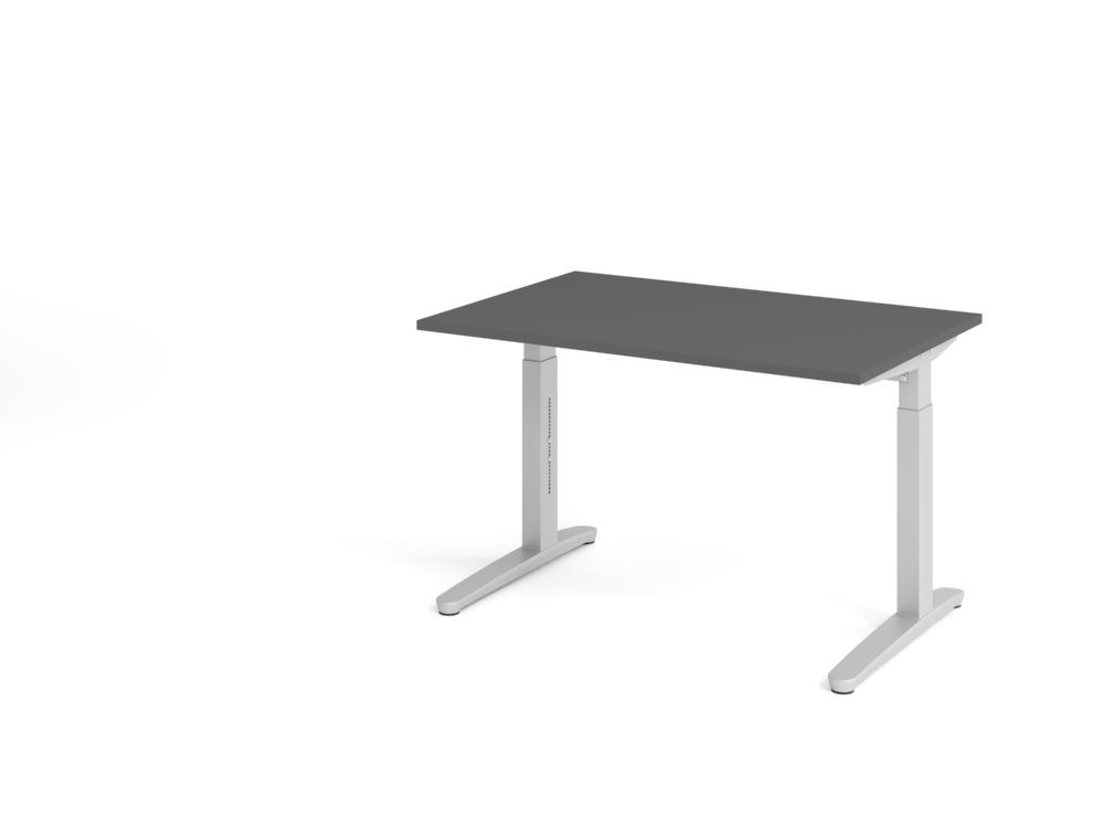 Produktbild Hammerbacher Schreibtisch C-Fuß 120x80cm Graphit/Silber