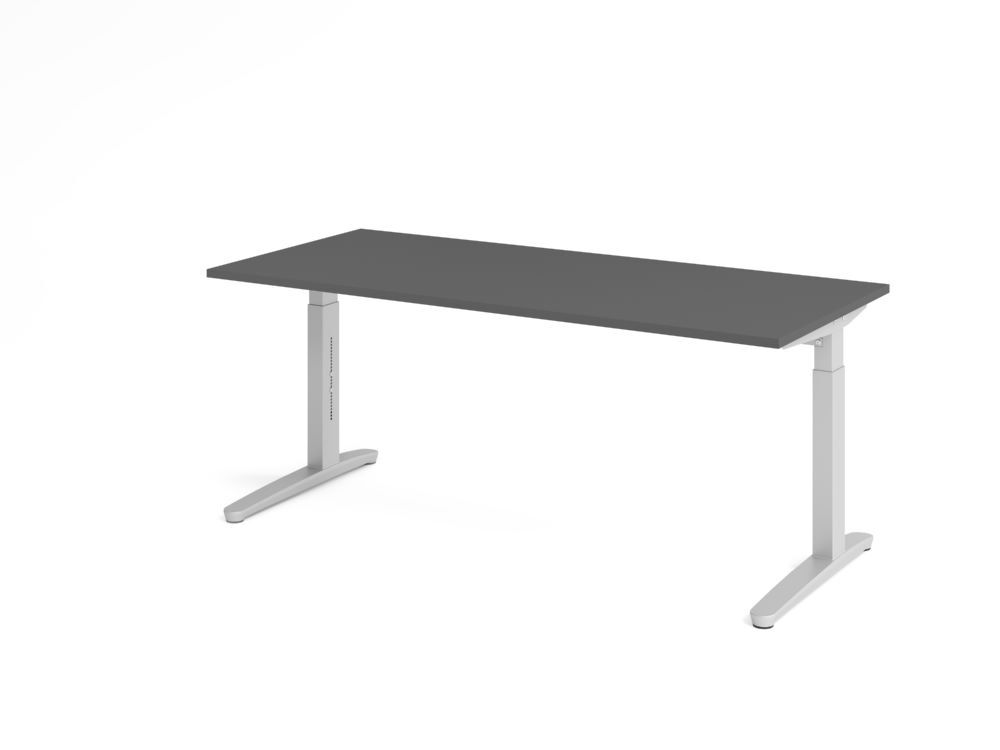 Produktbild Hammerbacher Schreibtisch C-Fuß 180x80cm Graphit/Silber