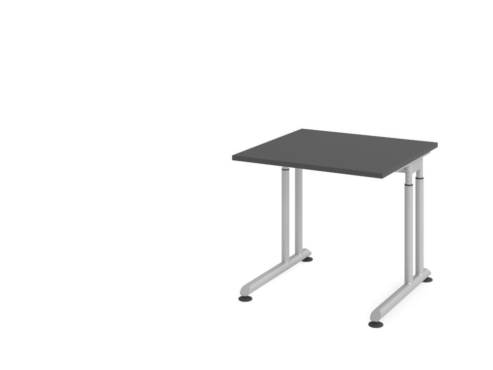 Produktbild Hammerbacher Schreibtisch C-Fuß 80x80cm Graphit/Silber