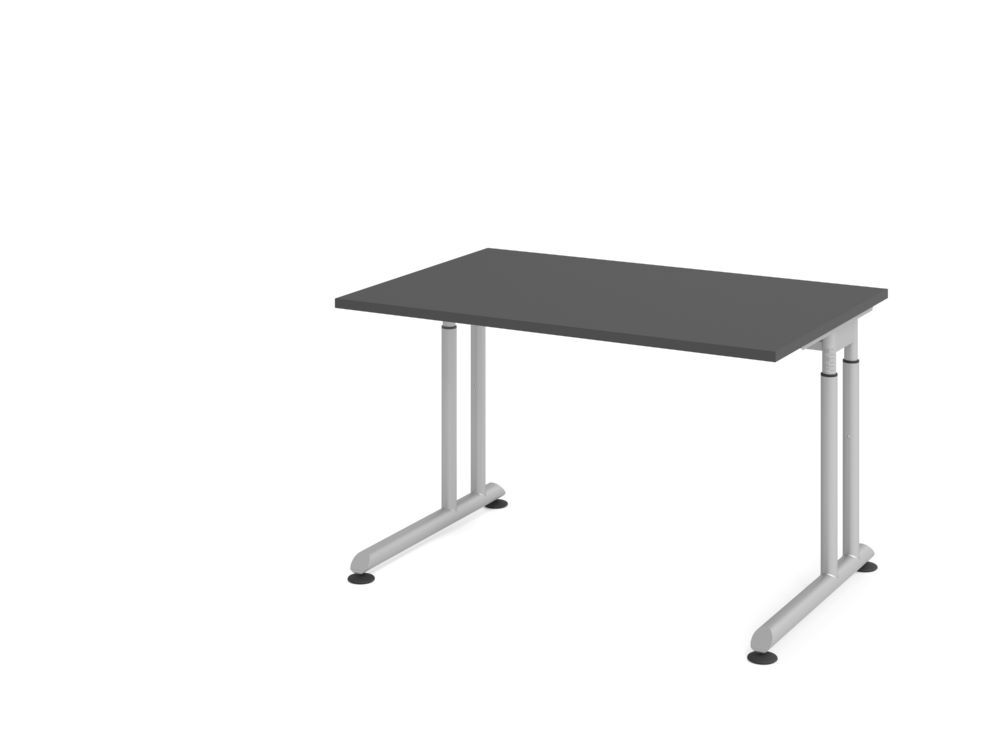 Produktbild Hammerbacher Schreibtisch C-Fuß 120x80cm Graphit/Silber
