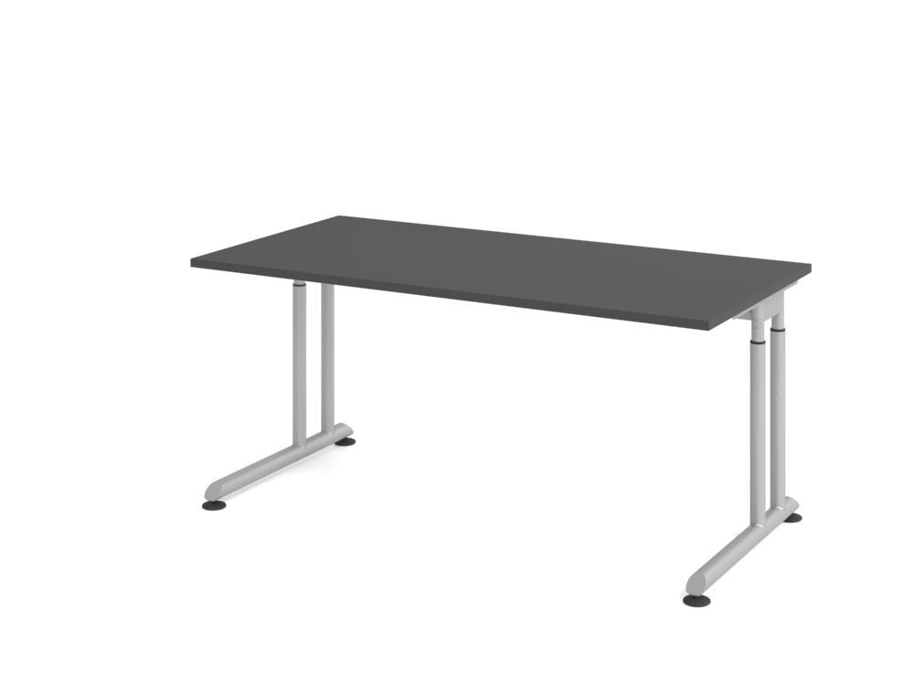 Produktbild Hammerbacher Schreibtisch C-Fuß 160x80cm Graphit/Silber