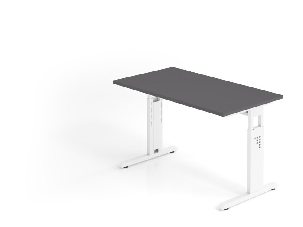 Produktbild Hammerbacher Schreibtisch C-Fuß 120x67cm Graphit/Weiß
