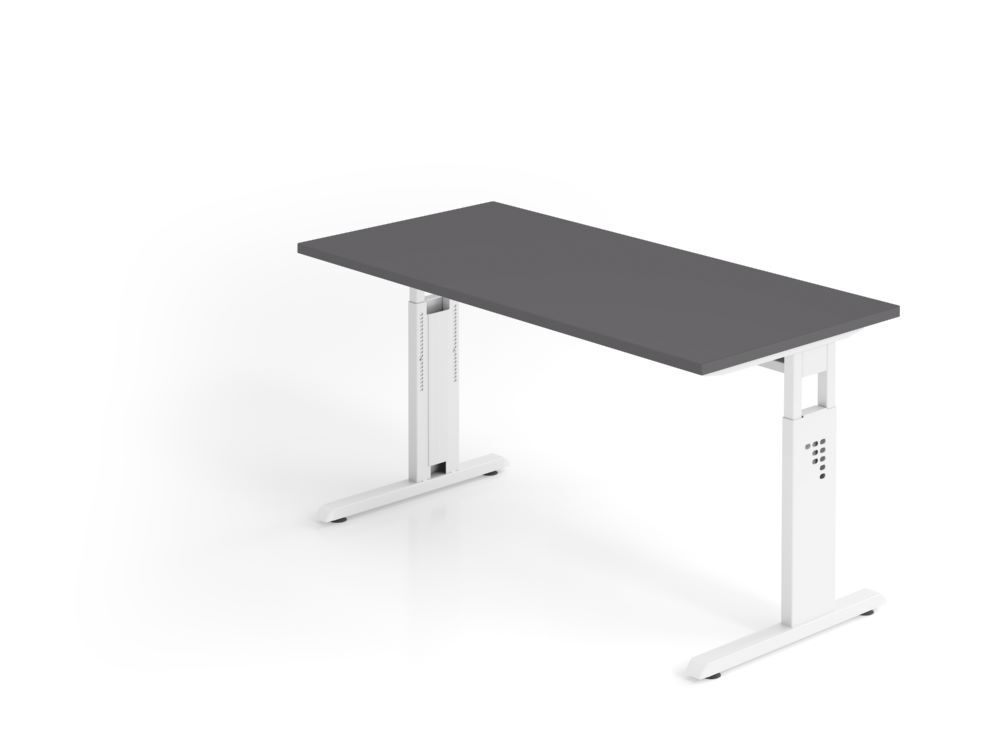 Produktbild Hammerbacher Schreibtisch C-Fuß 140x67cm Graphit/Weiß