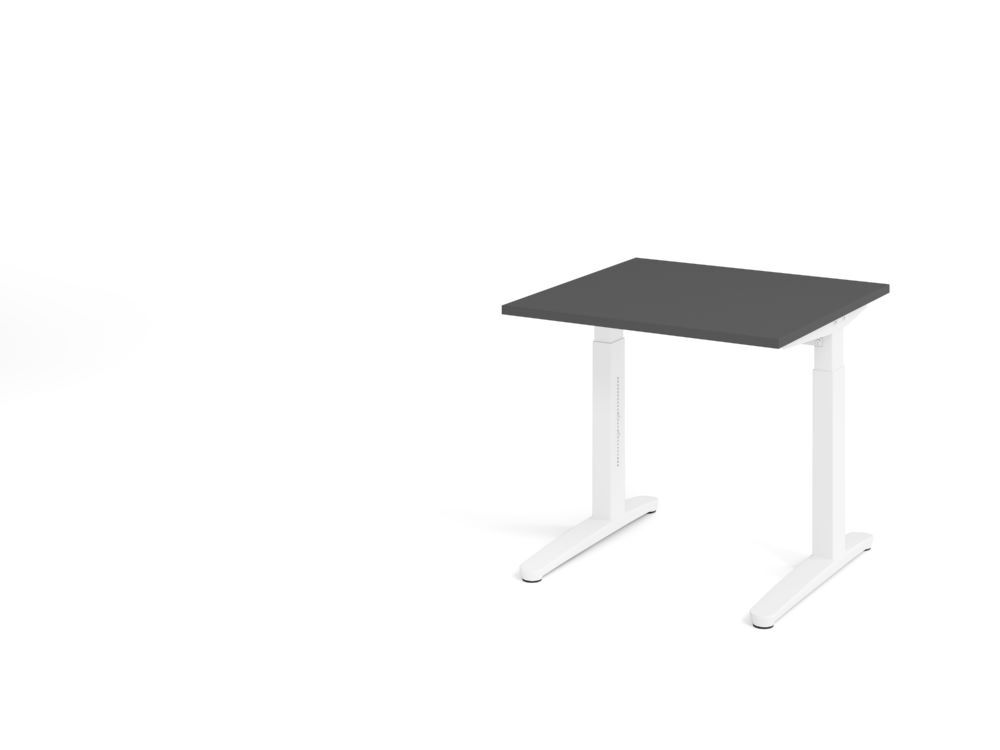 Produktbild Schreibtisch C-Fuß 80x80cm Graphit/Weiß bild 3