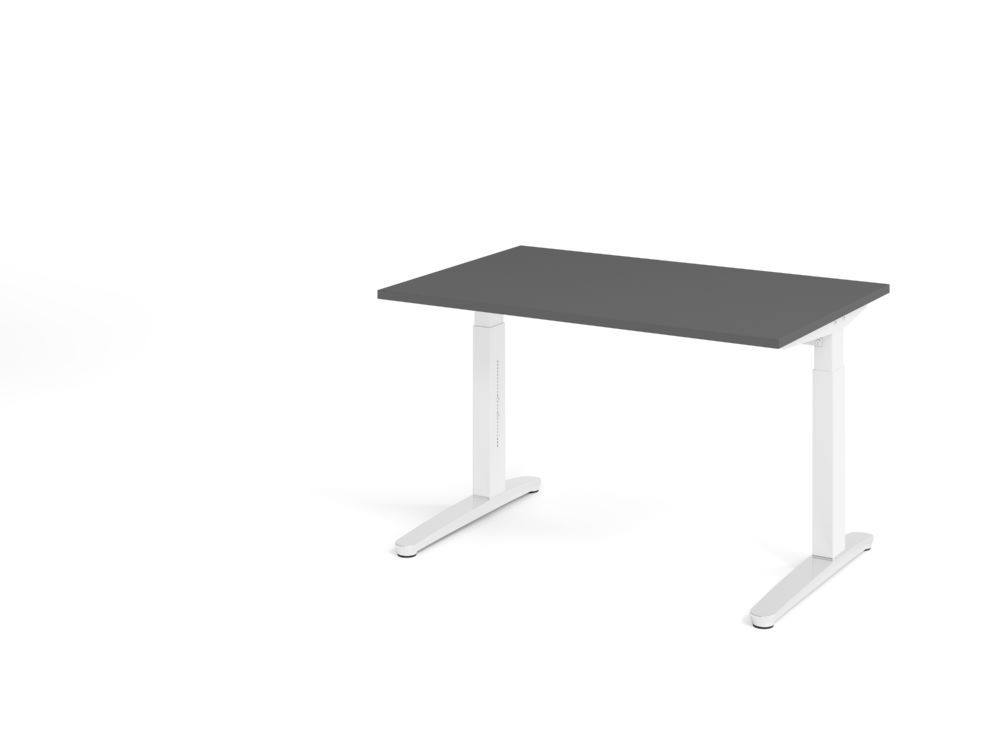 Produktbild Hammerbacher Schreibtisch C-Fuß 120x80cm Graphit/Weiß