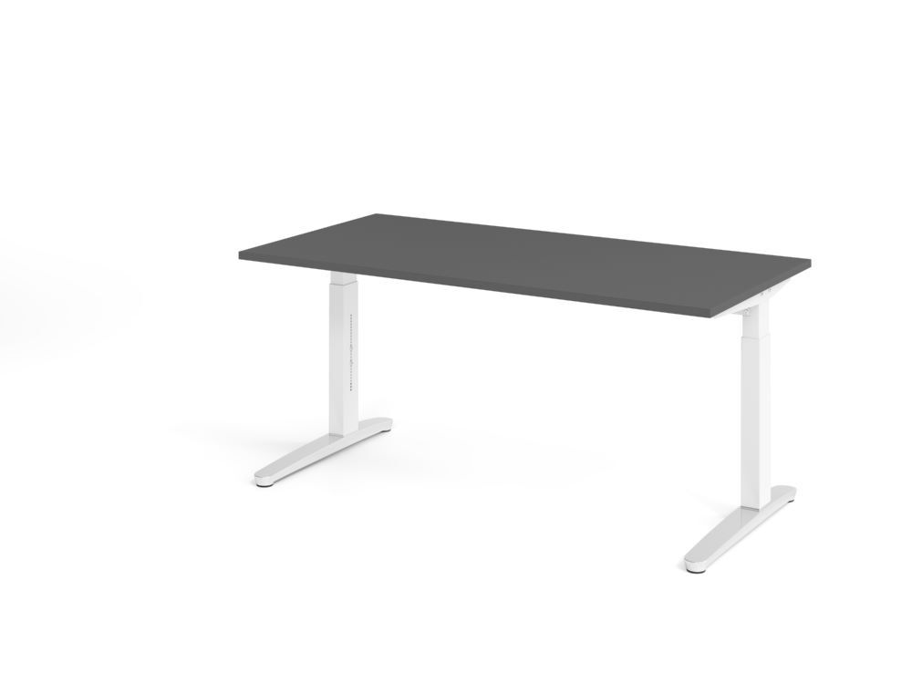 Produktbild Schreibtisch C-Fuß 160x80cm Graphit/Weiß bild 3