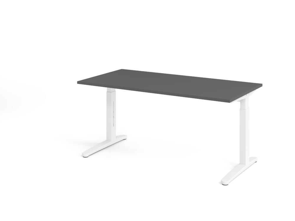 Produktbild Schreibtisch C-Fuß 160x80cm Graphit/Weiß bild 3