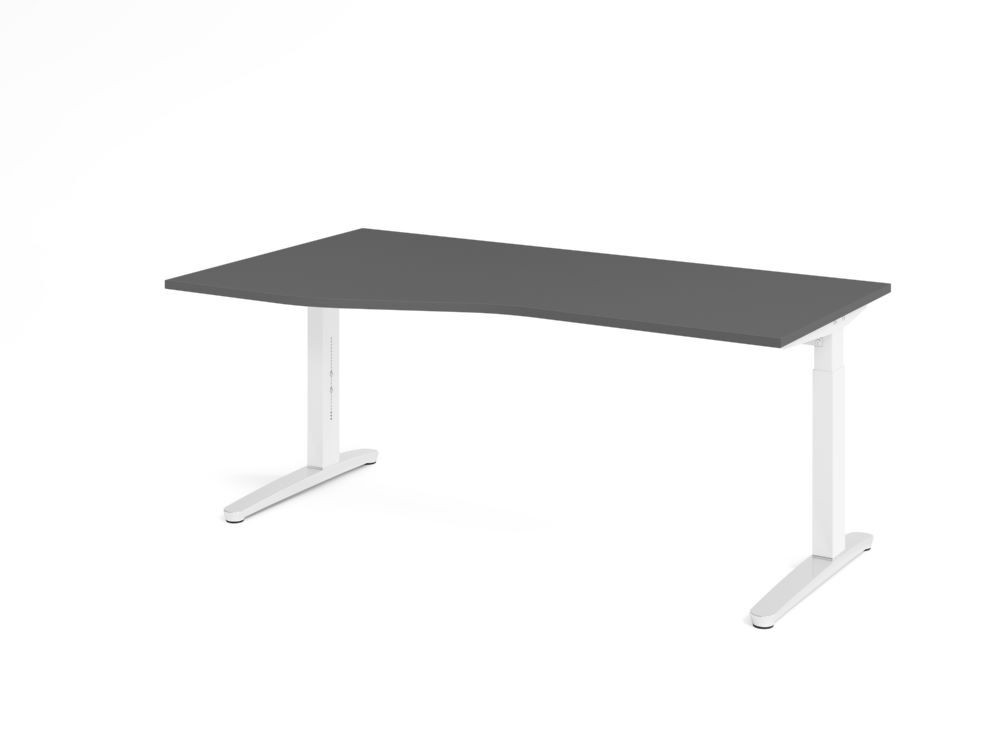 Produktbild Hammerbacher Schreibtisch C-Fuß 180x100/80cm Graphit/Weiß