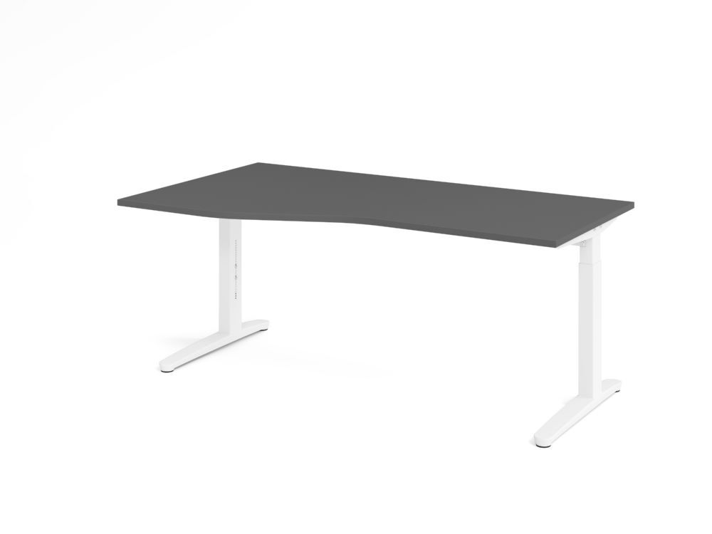 Produktbild Hammerbacher Schreibtisch C-Fuß 180x100/80cm Graphit/Weiß