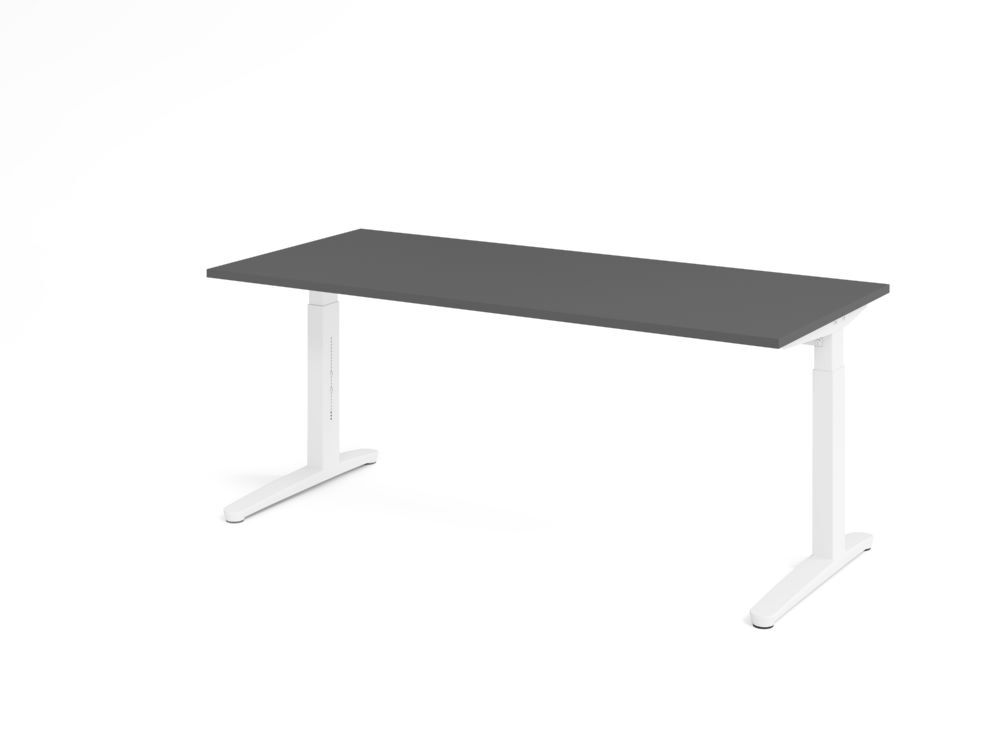 Produktbild Hammerbacher Schreibtisch C-Fuß 180x80cm Graphit/Weiß